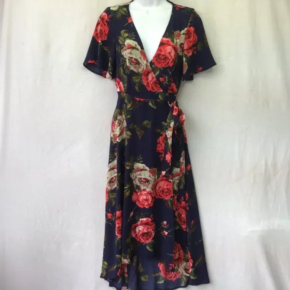 Contemporary Floral Floral Wrap Dress Forever 21 Forever 21